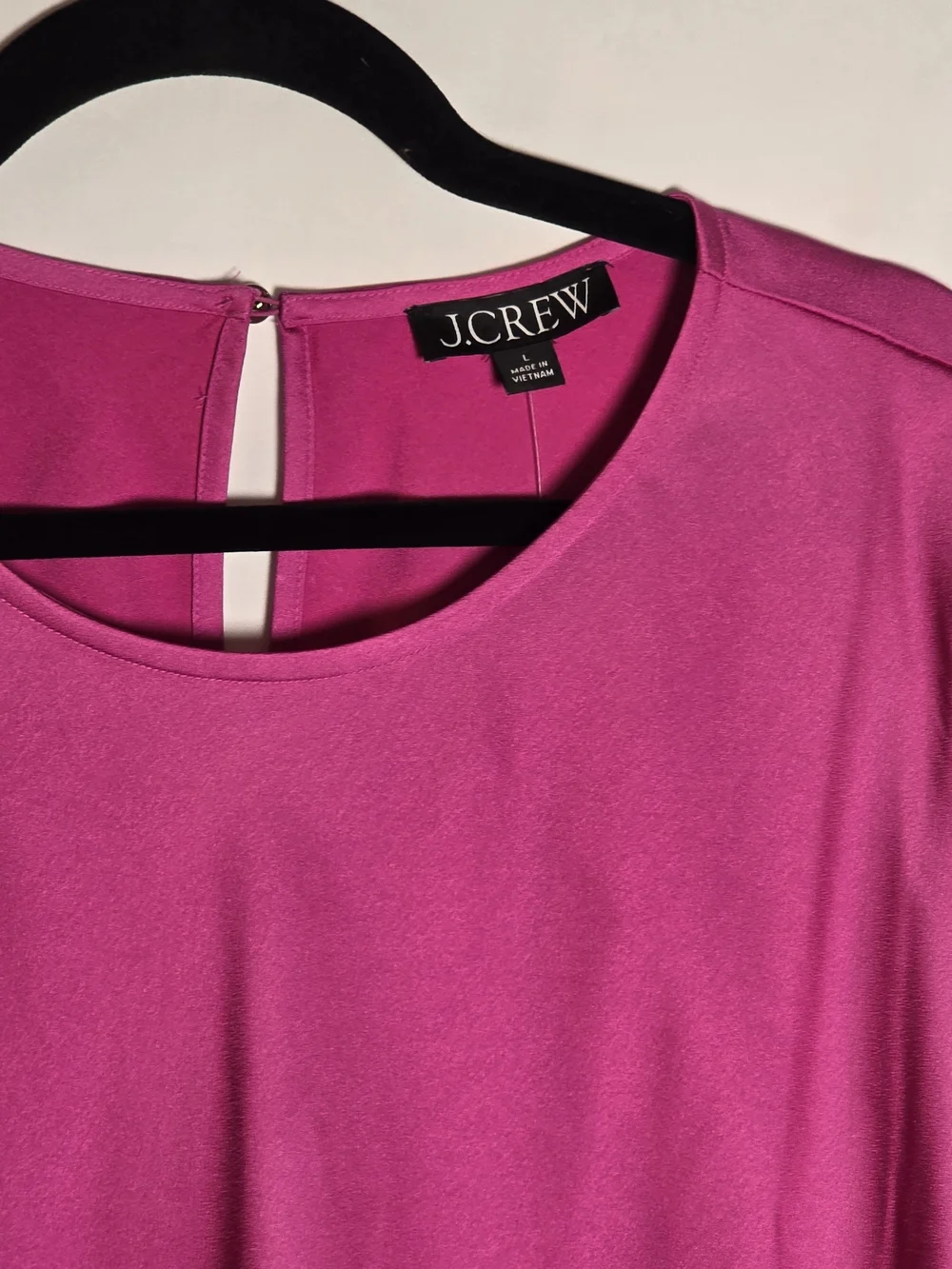 NWT J.Crew Pink Ruffle-Sleeve Winter Garden Top Keyhole Career Holiday, Sz L